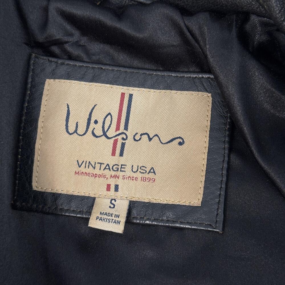 Wilsons Vintage USA Leather Jacket Women Small Lace Up Distressed Biker Moto - Picture 3 of 12